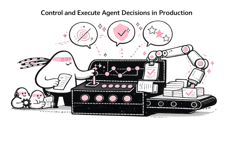How to Build a Reliable AI Agent illustration with three stages: evaluate, structure context, and enforce decisions